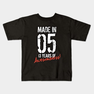 Made In 05 13 Years Of Awesome Ness Awesome Kids T-Shirt